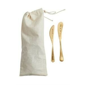 Golden Engraved Cheese Canape Knives Charcuterie board Accessories